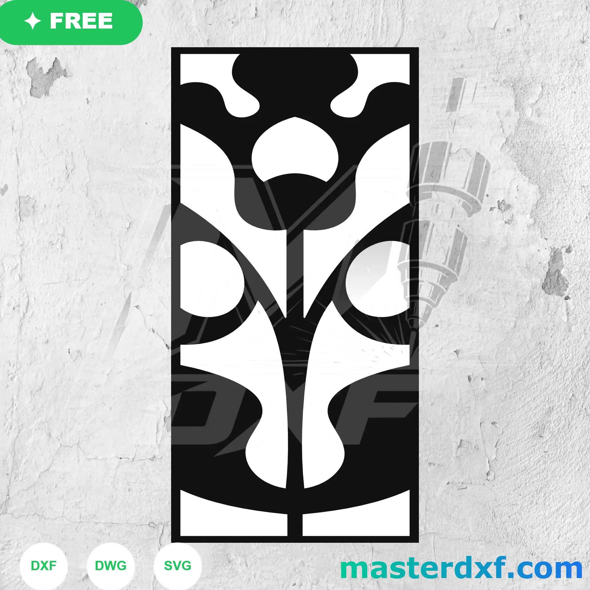 Abstract Flower Silhouette DXF Panel for Minimalist Doors DXF File